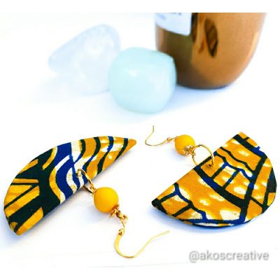 FabricEarringMoonGld1