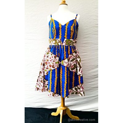 Akos clothing dress sleevless bluemulticol