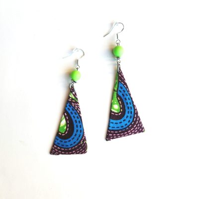 Image of triangle blue and green Retro Vintage Fashion Jewelry Delta Triangle Australia Akoscreative