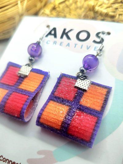 AN image of Colourful pair of Resin Earrings