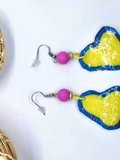 Resin jewellery fabric by Akos Creative Image of Resin jewellery fabric in yellow blob shape