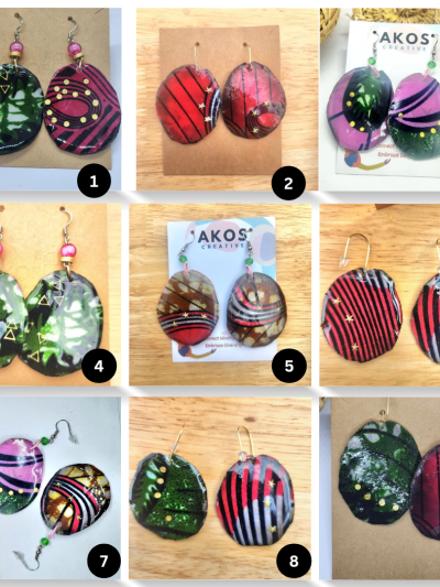 Handmade resin art Jewelry by Akos Creative. Handmade resin art Jewelry by Akos